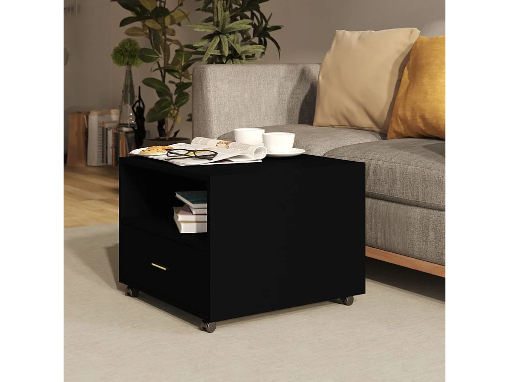 Gold Salontafel Zwart 55x55x40 cm samengesteld hout