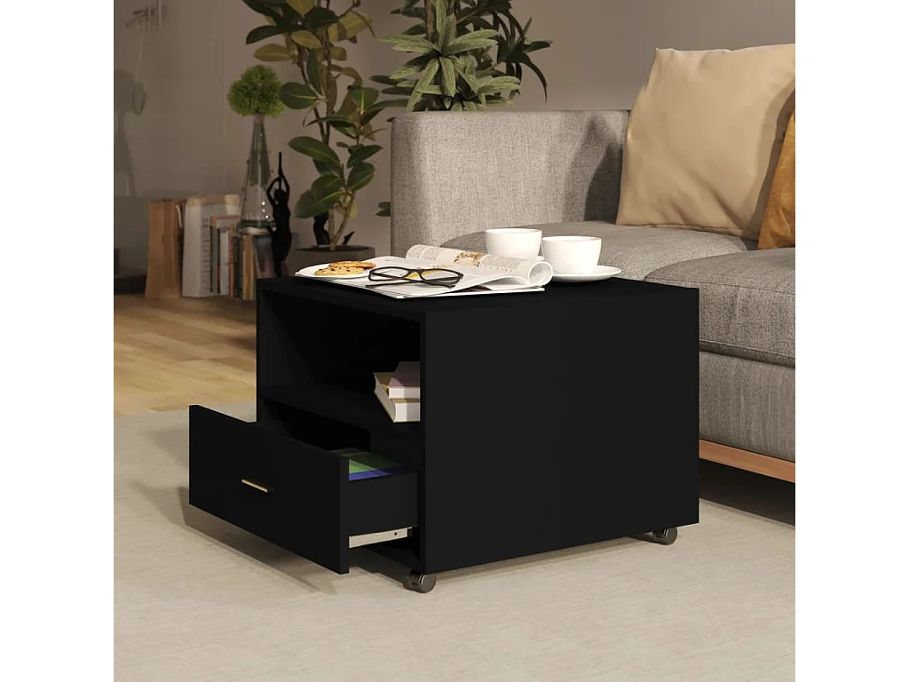 Gold Salontafel Zwart 55x55x40 cm samengesteld hout