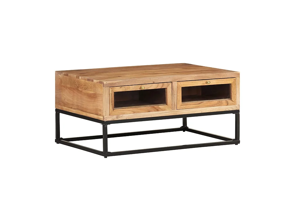 Tavolino Gold 90x60x40 cm Legno massello di acacia