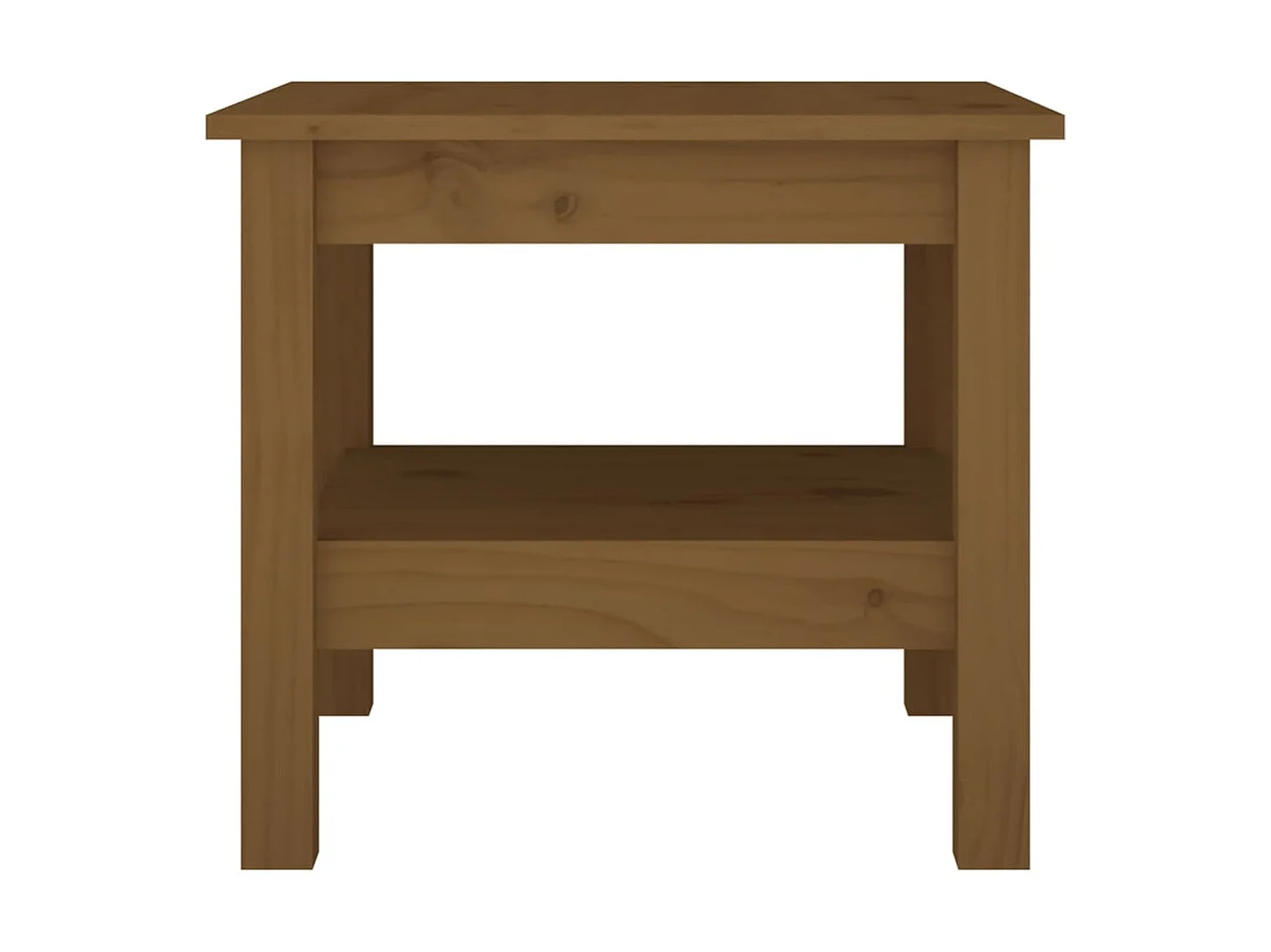 Tavolino Gold Marrone miele 45x45x40 cm Legno di pino massiccio