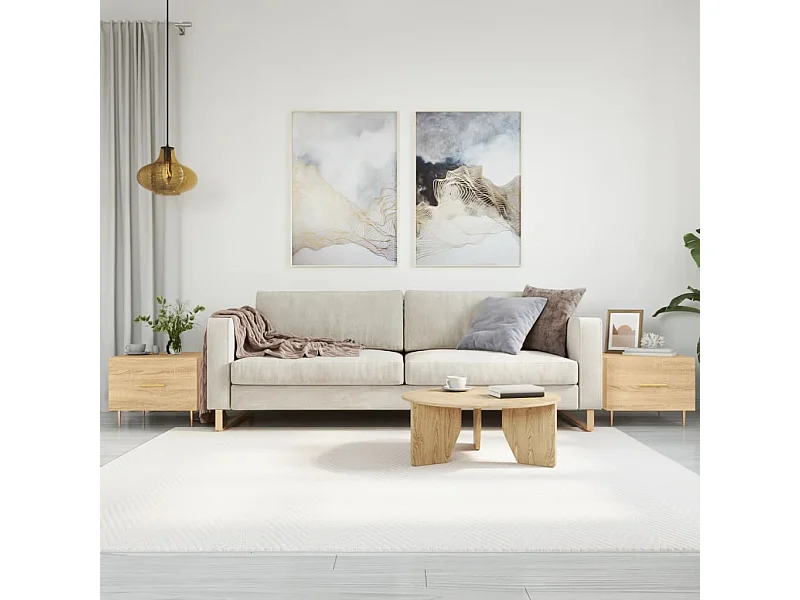 Tavolini Gold 2 pezzi rovere Sonoma 50x50x40 cm legno composito