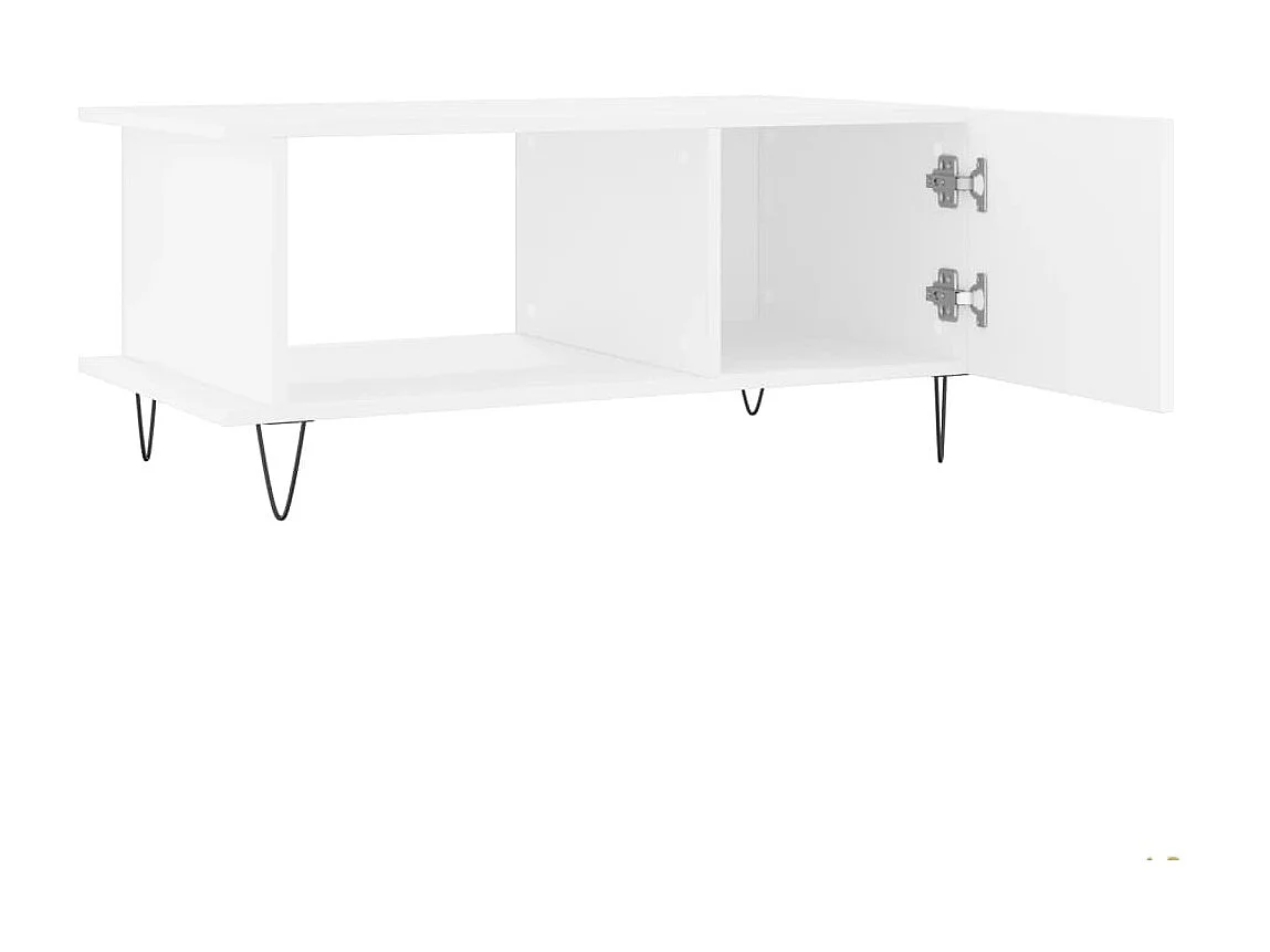 Table basse blanc 90x50x40 cm bois d'ingénierie