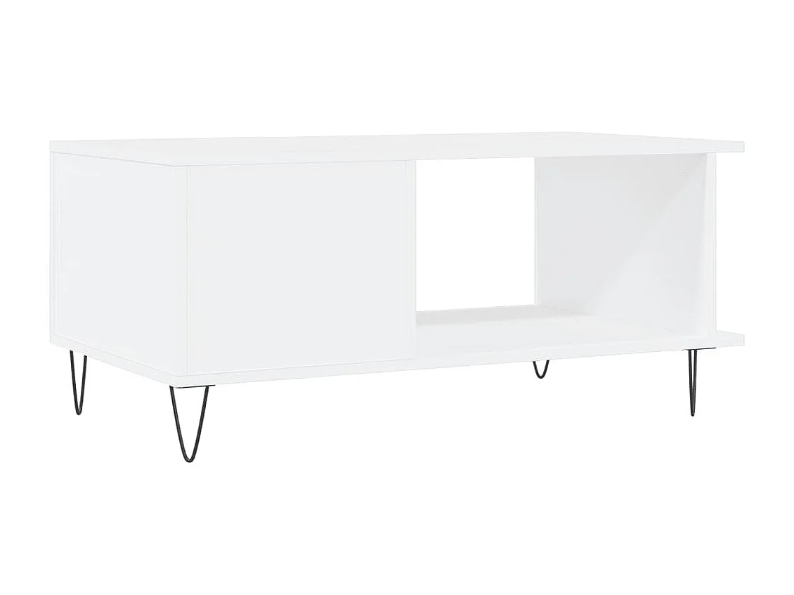 Table basse blanc 90x50x40 cm bois d'ingénierie