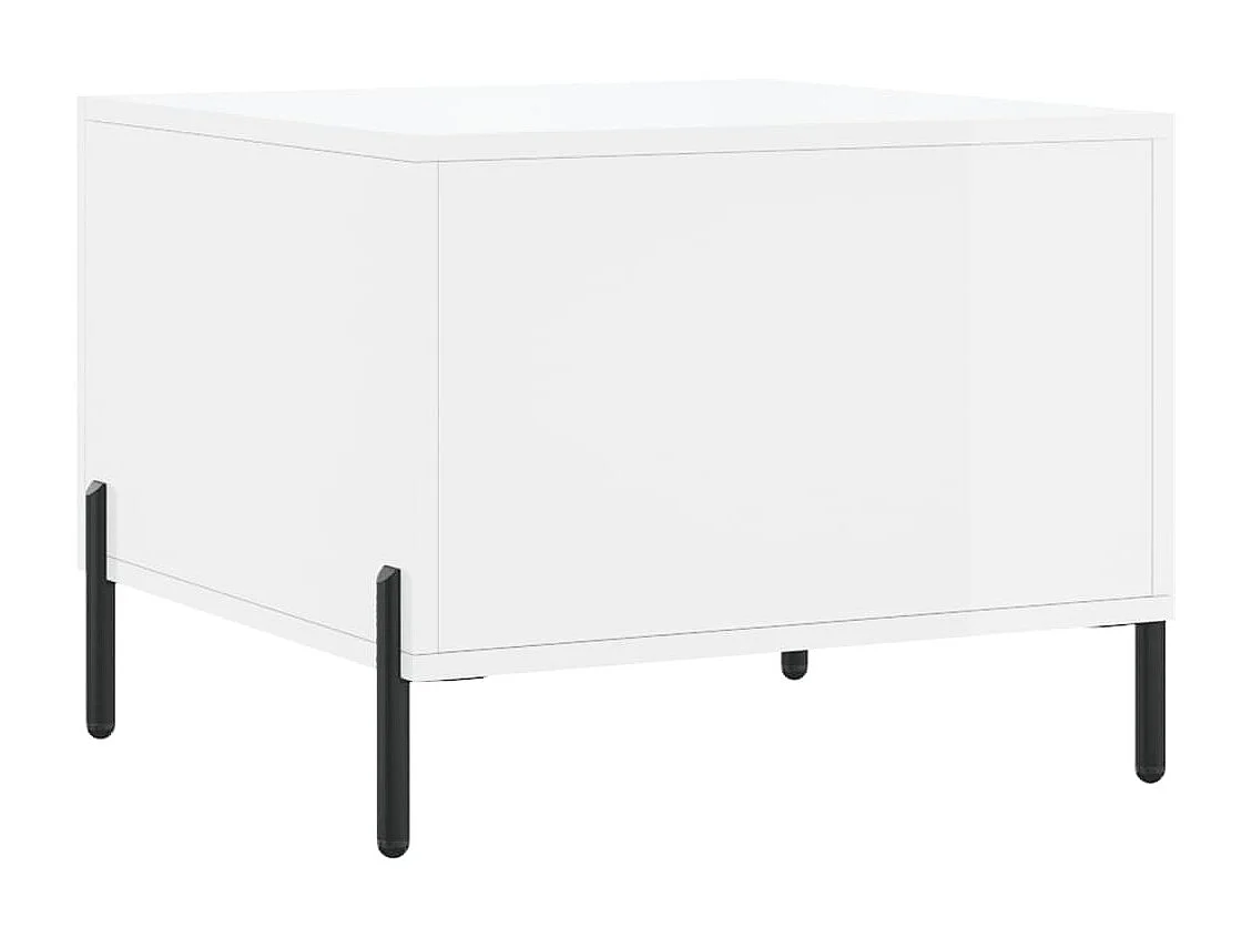 Table basse blanc brillant 50x50x40 cm bois d'ingénierie