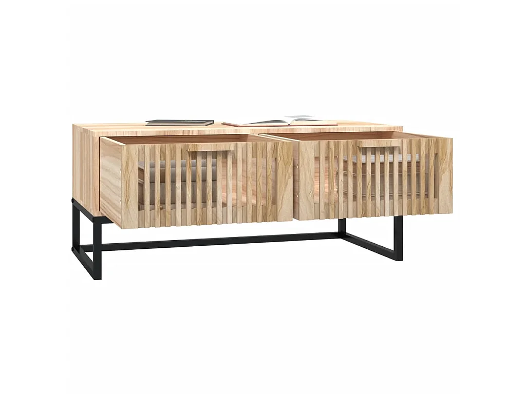 Table basse 80x40x35 cm Bois d'ingénierie et fer