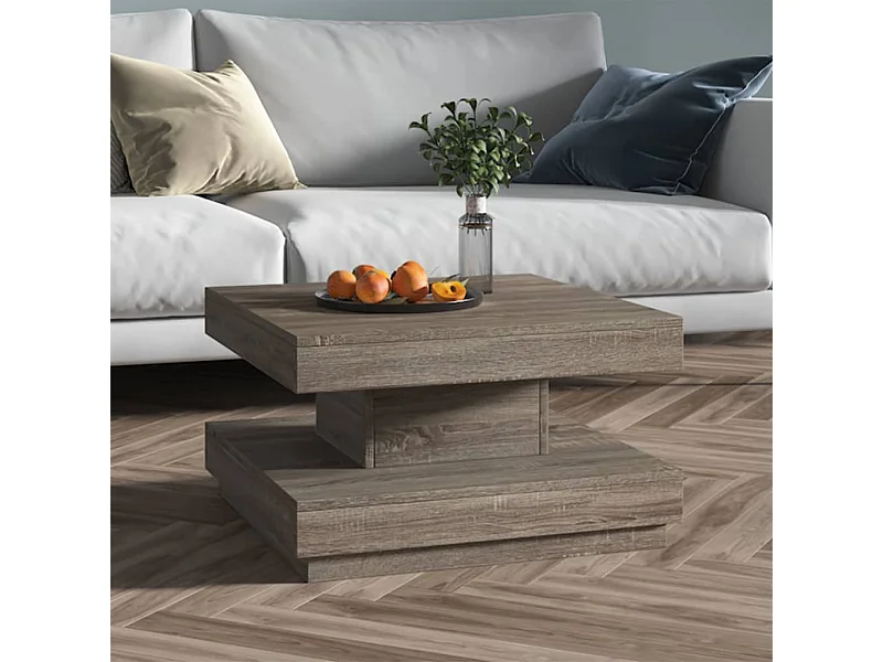 Mesa de centro Dorada Gris 60x60x35 cm MDF
