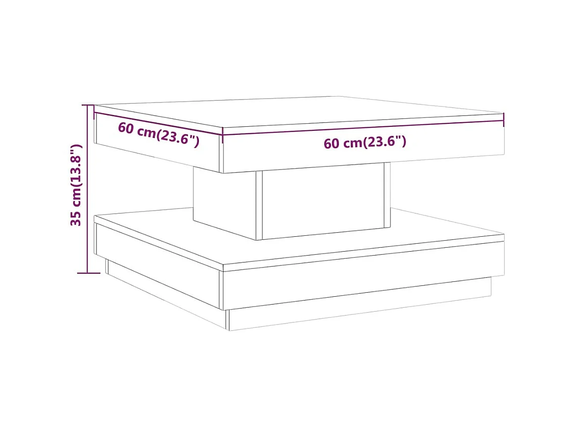 Table basse Gris 60x60x35 cm MDF