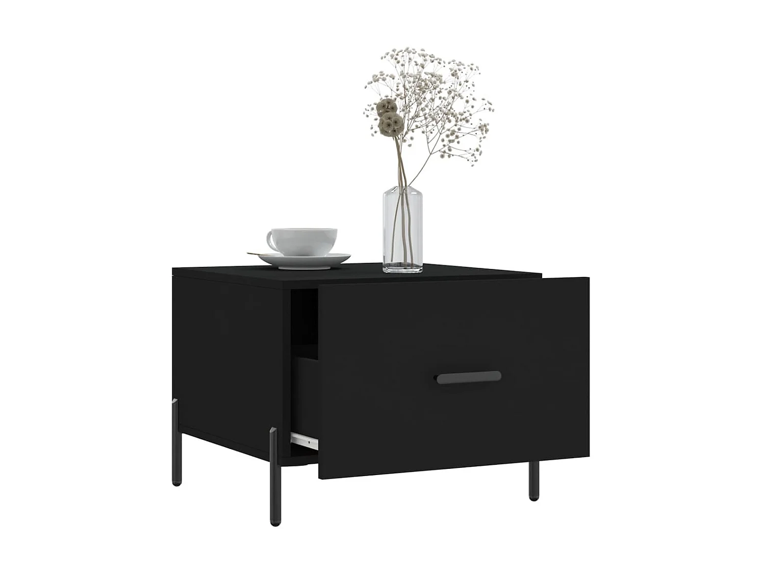 Gold Salontafel Zwart 50x50x40 cm Bewerkt hout