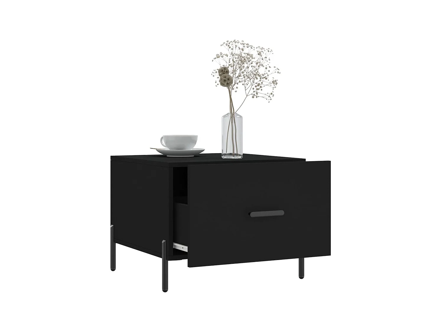 Table basse Noir 50x50x40 cm Bois d'ingénierie