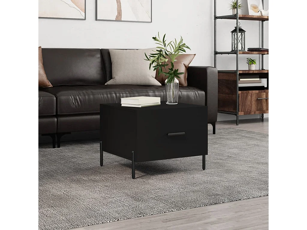 Table basse Noir 50x50x40 cm Bois d'ingénierie