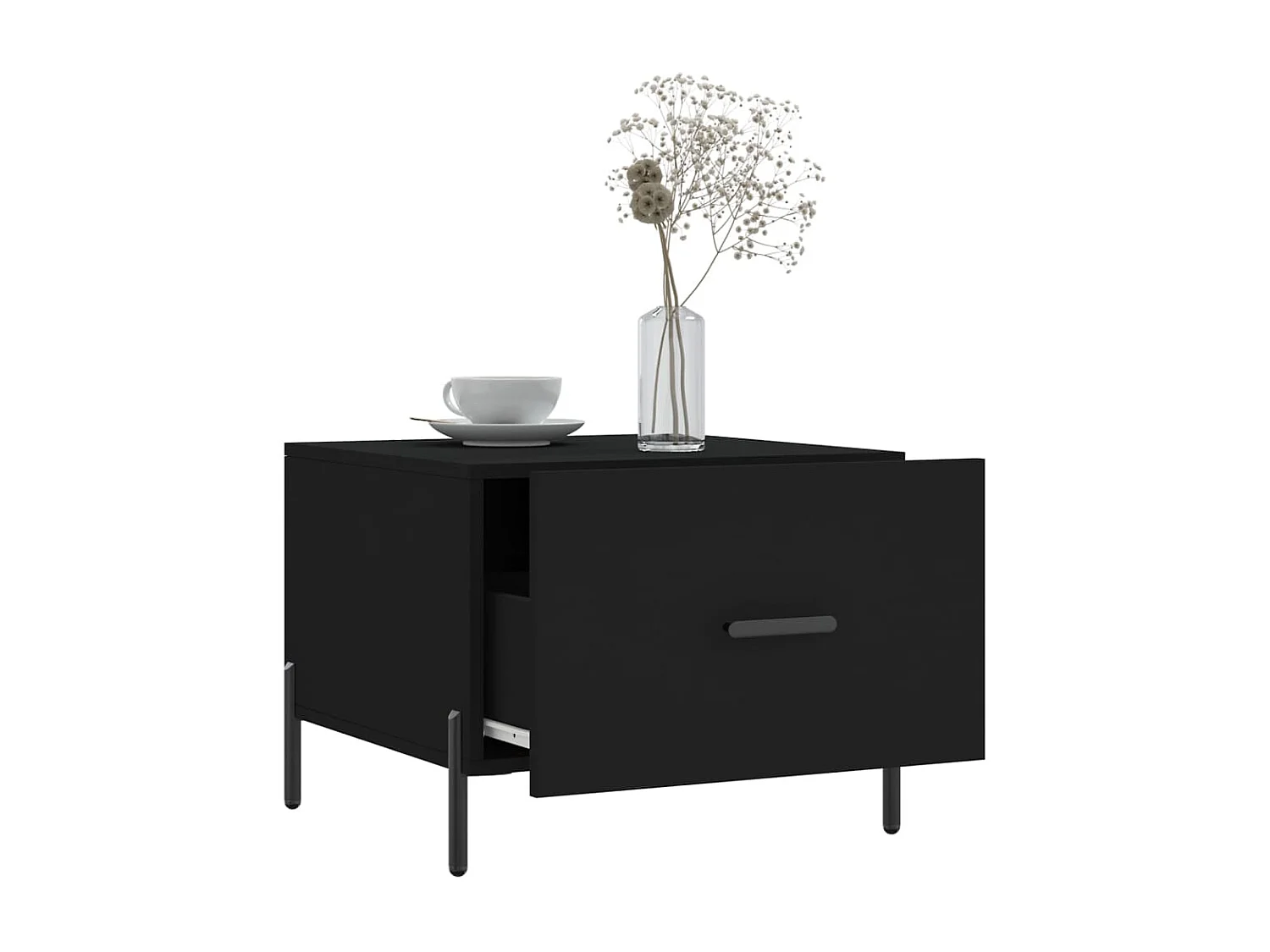 Table basse Noir 50x50x40 cm Bois d'ingénierie