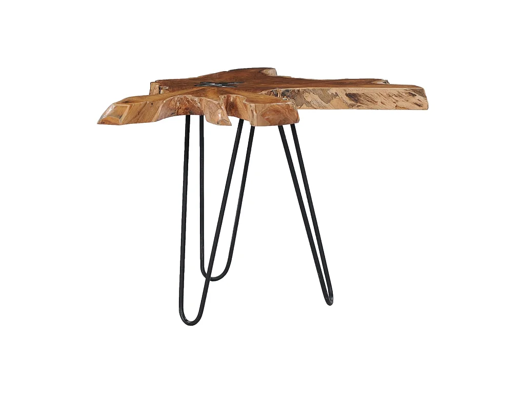 Table basse 70 x 45 cm Bois de teck massif et polyrésine