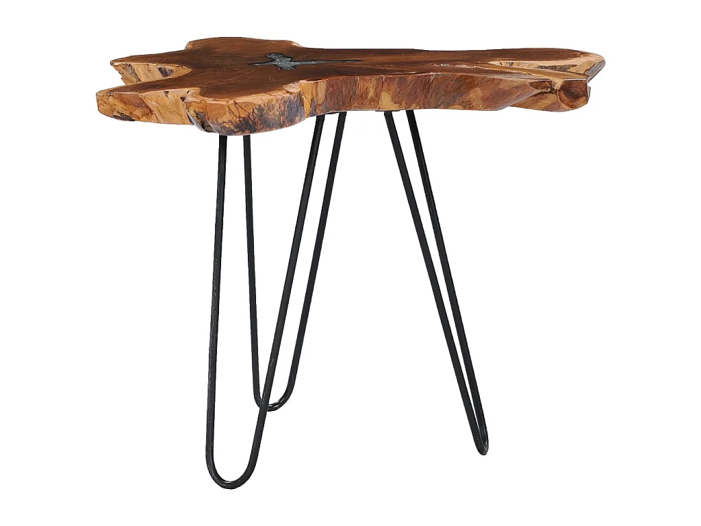Table basse 70 x 45 cm Bois de teck massif et polyrésine