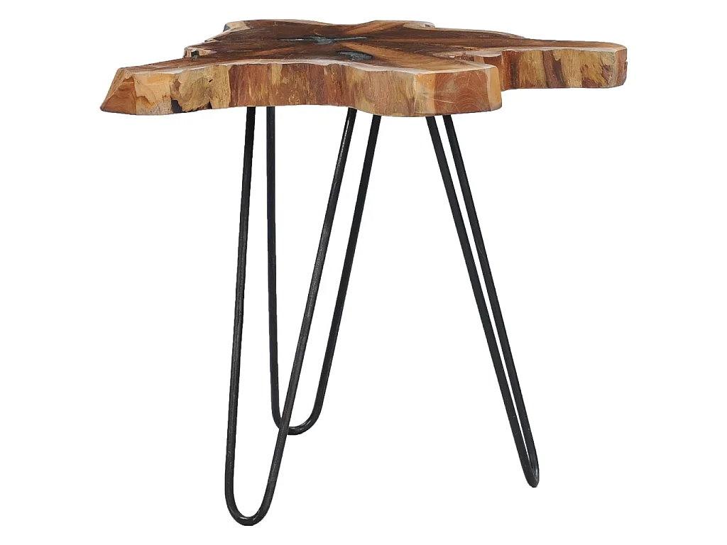 Table basse 70 x 45 cm Bois de teck massif et polyrésine