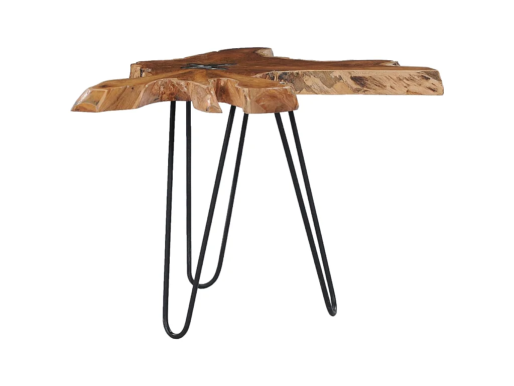 Table basse 70 x 45 cm Bois de teck massif et polyrésine