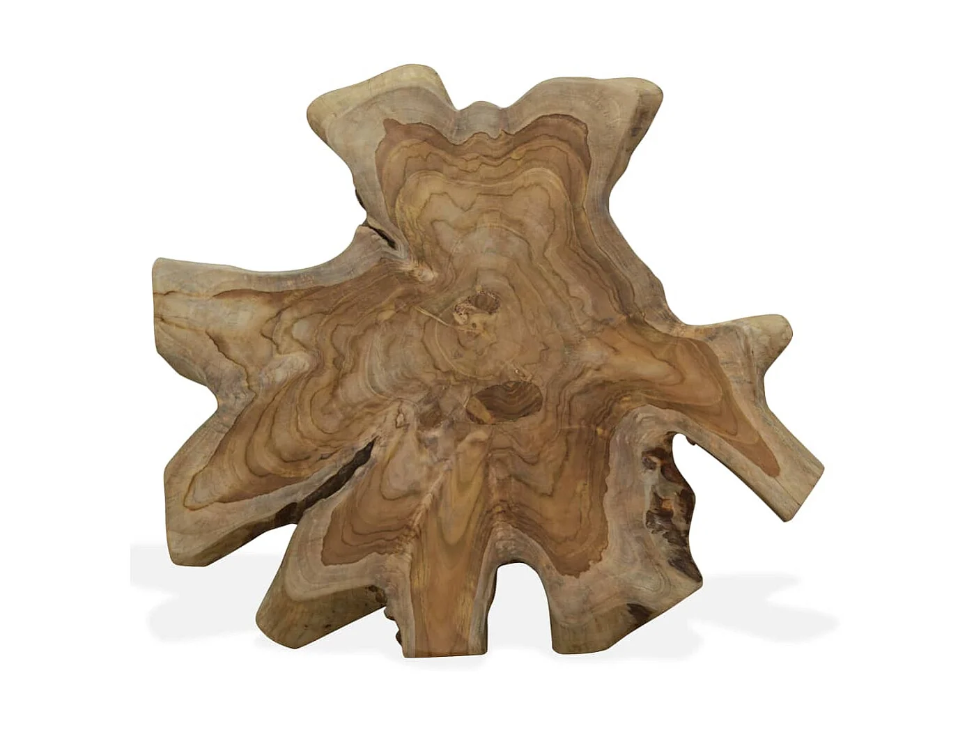 Mesa de centro de teca autêntica dourada 80 x 70 x 38 cm