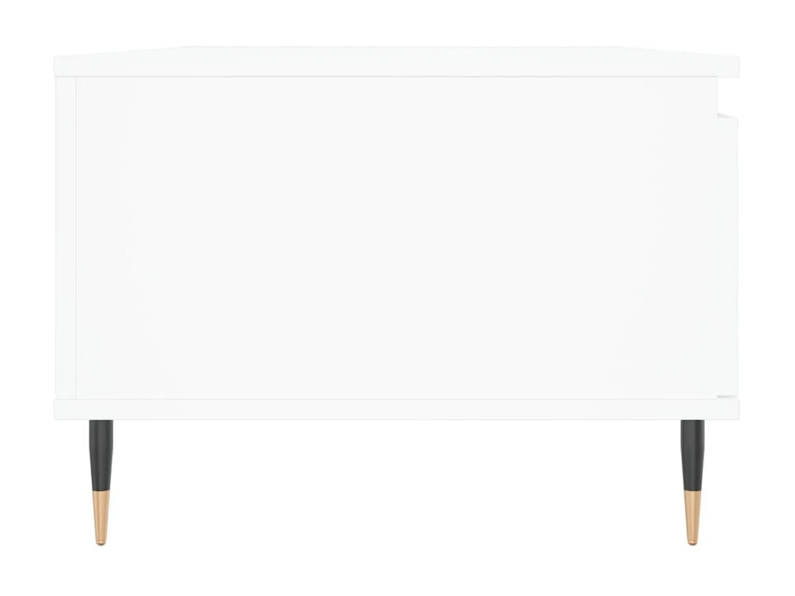 Gold Salontafel Wit 90x50x36,5 cm Bewerkt hout