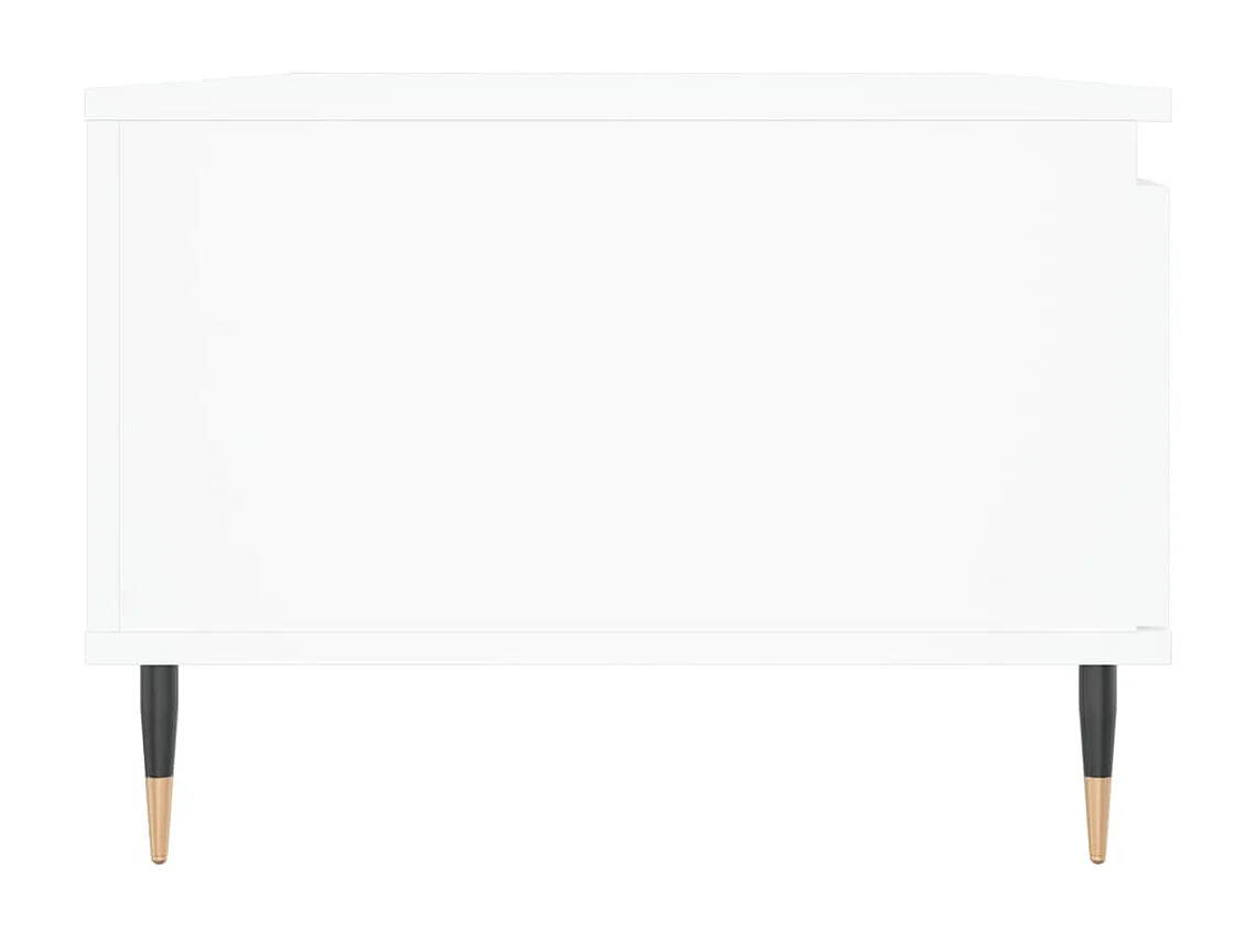 Gold Salontafel Wit 90x50x36,5 cm Bewerkt hout