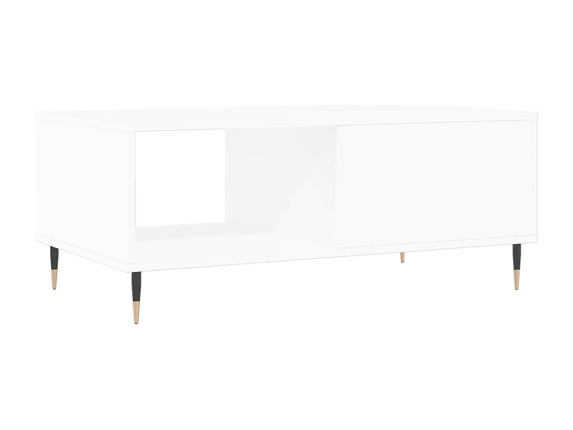 Gold Salontafel Wit 90x50x36,5 cm Bewerkt hout