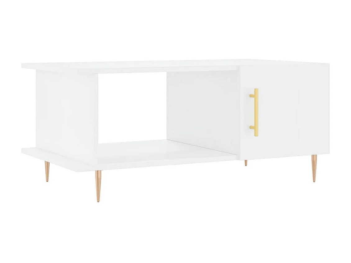 Table basse Blanc brillant 90x50x40 cm Bois d'ingénierie