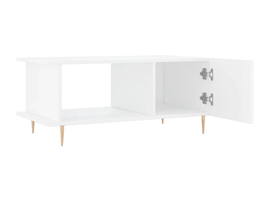 Table basse Blanc brillant 90x50x40 cm Bois d'ingénierie