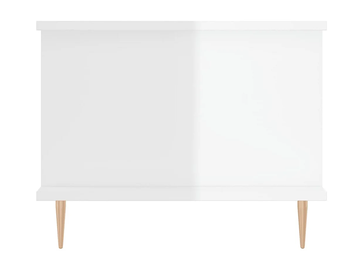 Table basse Blanc brillant 90x50x40 cm Bois d'ingénierie