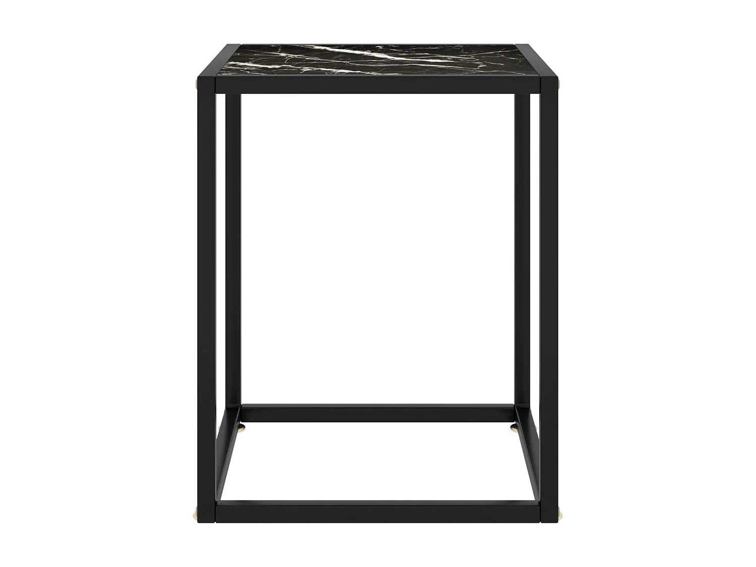 Gold Salontafel Zwart met zwart marmeren glas 40x40x50 cm