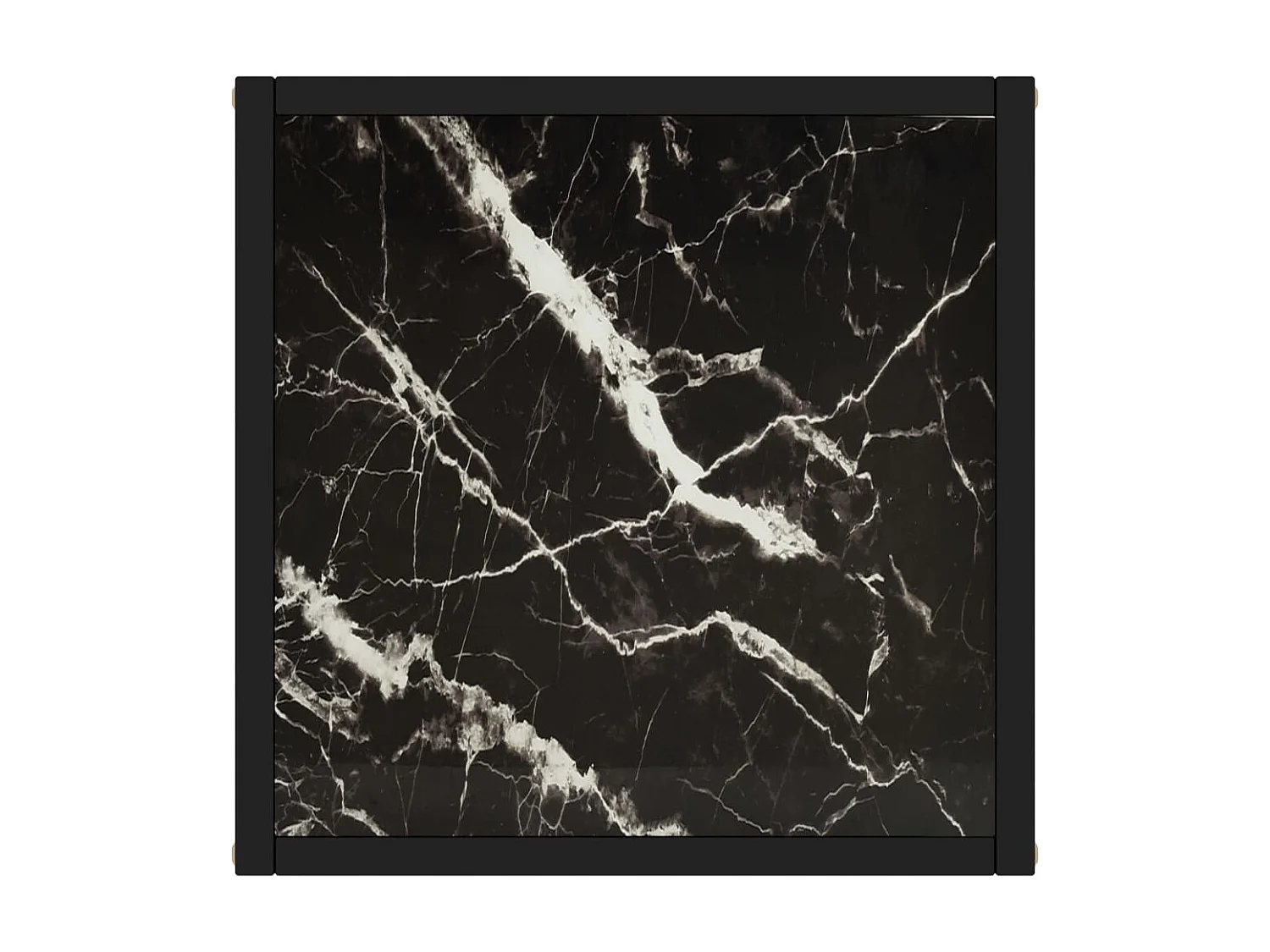 Gold Salontafel Zwart met zwart marmeren glas 40x40x50 cm