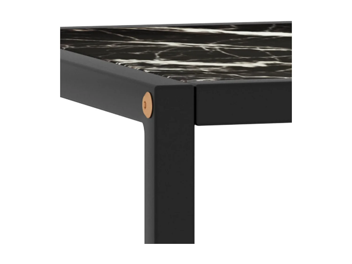 Gold Salontafel Zwart met zwart marmeren glas 40x40x50 cm