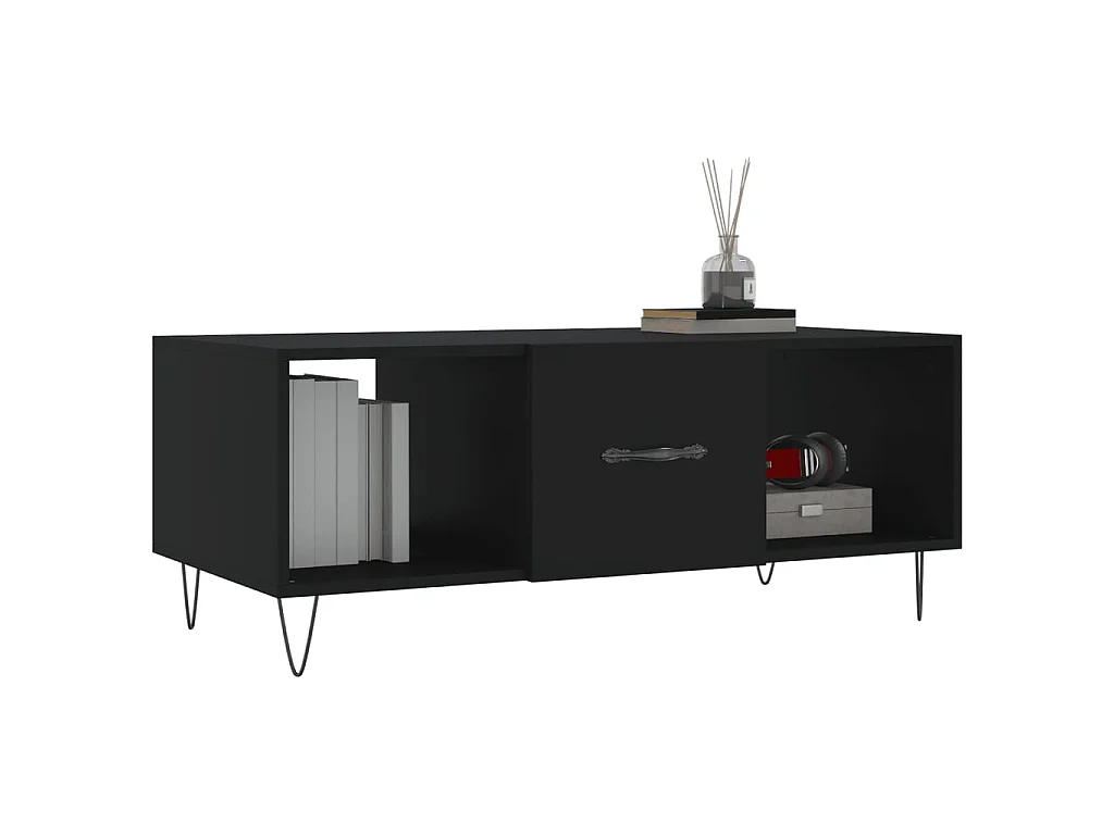 Gold Couchtisch schwarz 102x50x40 cm Holzwerkstoff