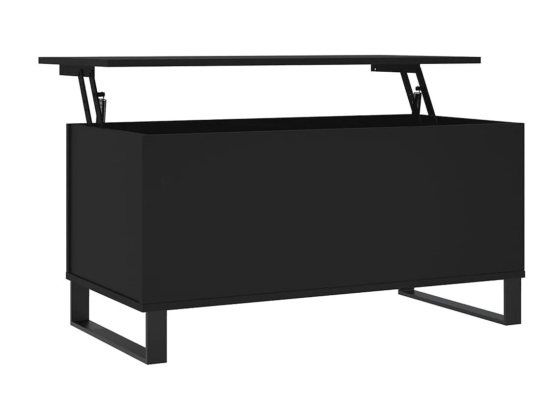 Goldfarbener Couchtisch, Schwarz, 90 x 44,5 x 45 cm, Holzwerkstoff