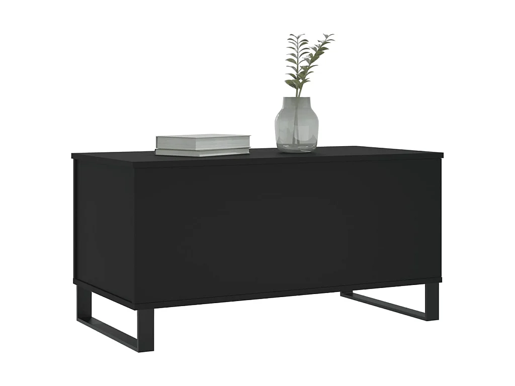 Goldfarbener Couchtisch, Schwarz, 90 x 44,5 x 45 cm, Holzwerkstoff