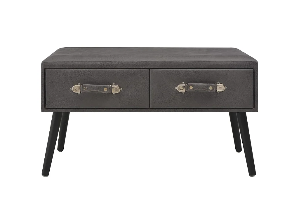 Mesa de centro Gold Gris 80x40x46 cm Polipiel