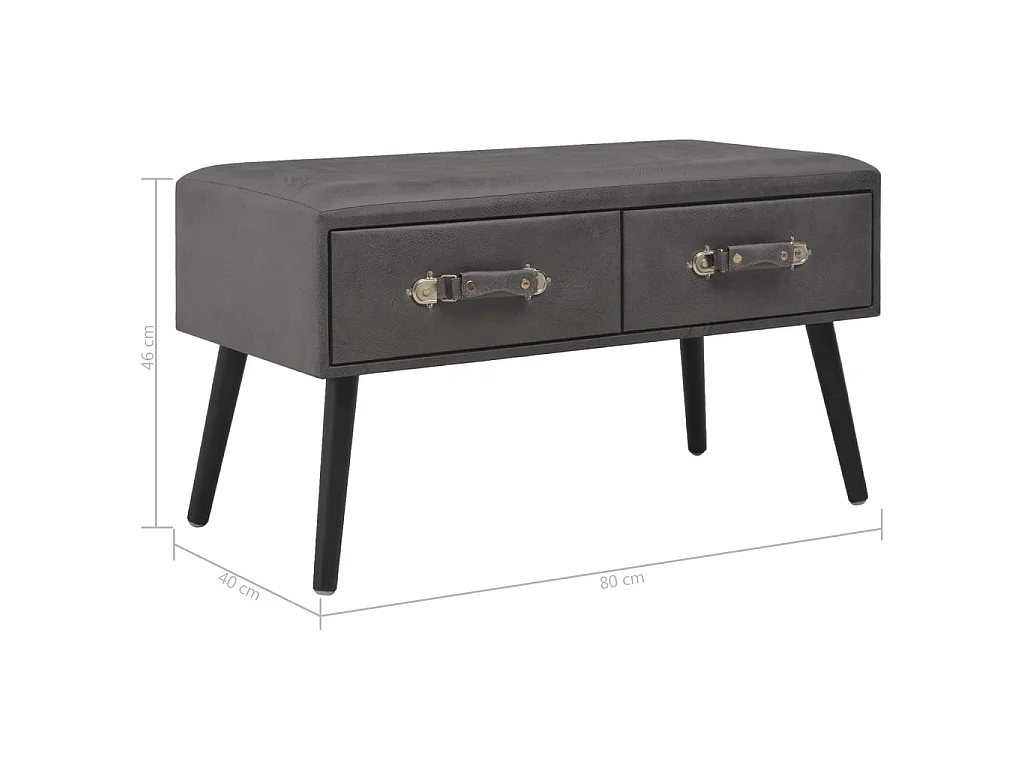 Mesa de centro Gold Gris 80x40x46 cm Polipiel