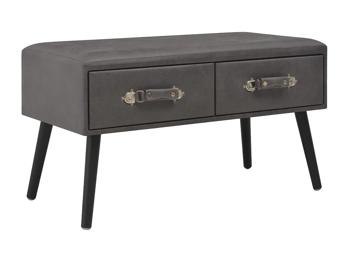 Gold Salontafel Grijs 80x40x46 cm Kunstleer