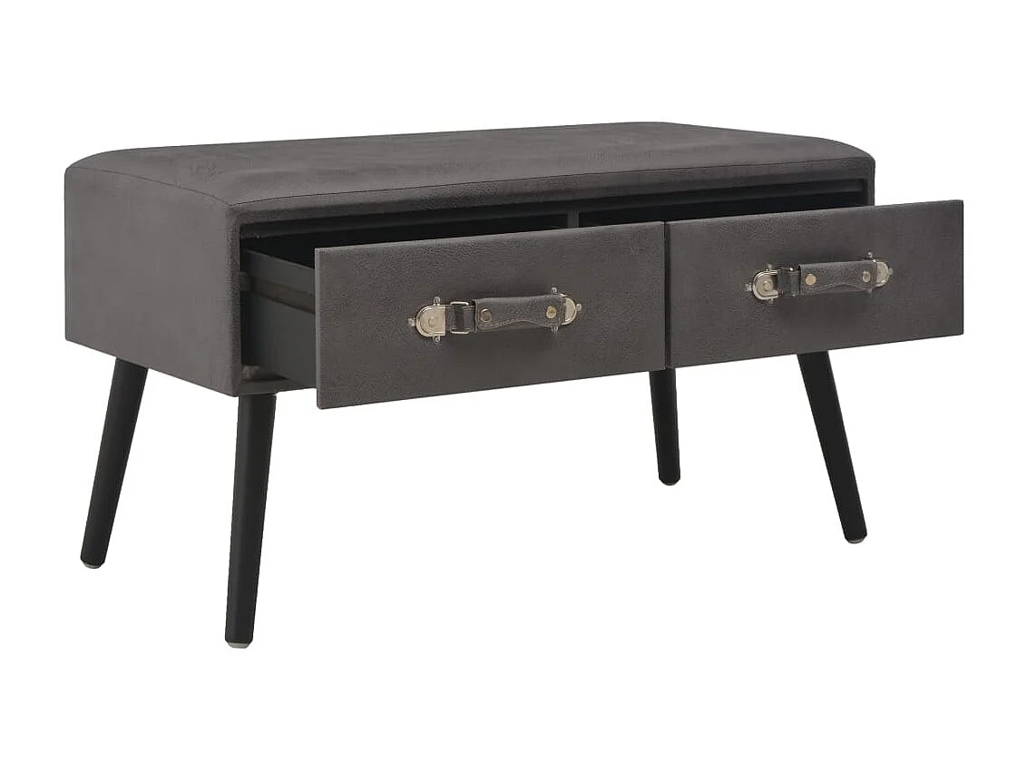 Gold Salontafel Grijs 80x40x46 cm Kunstleer