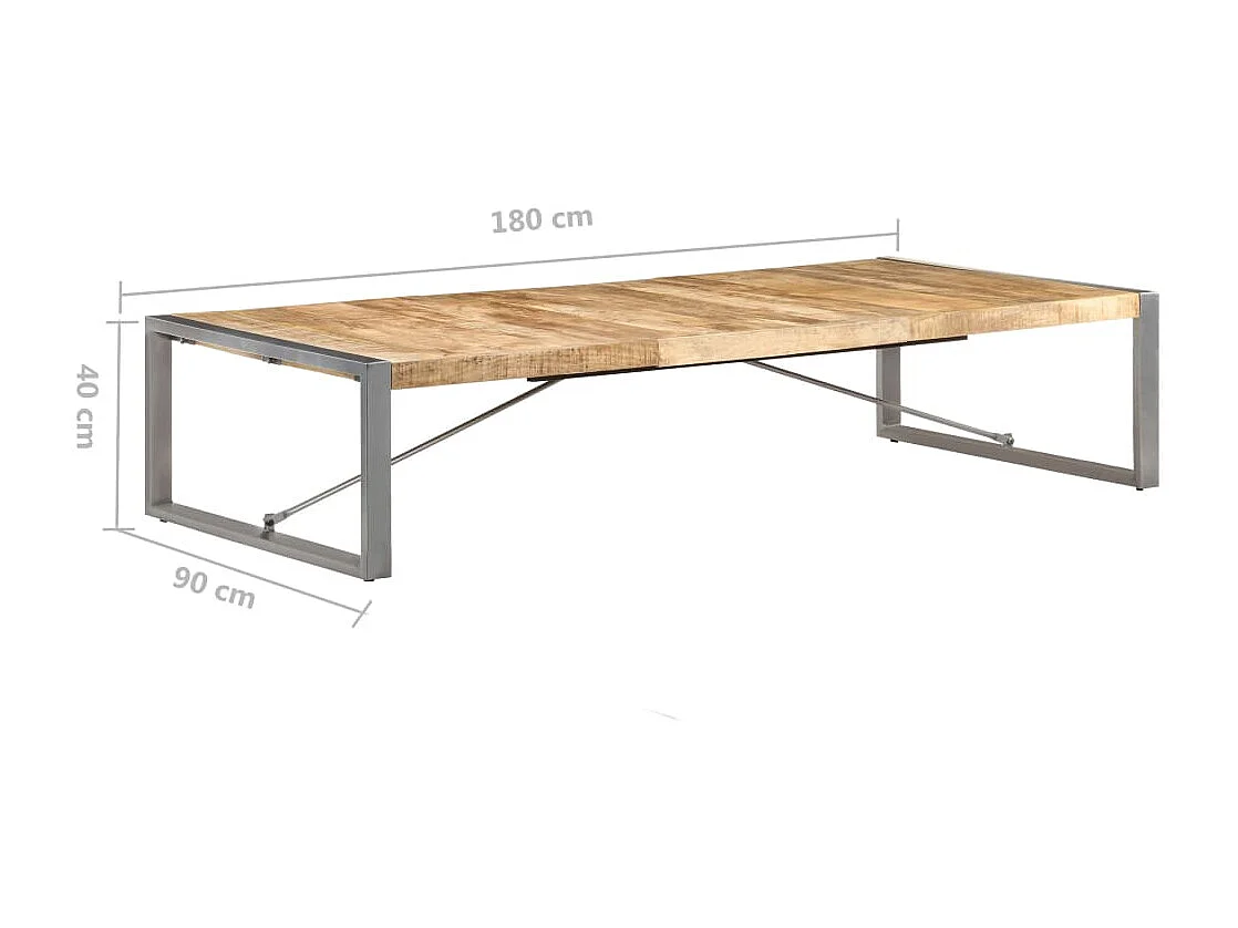 Table basse 180x90x40 cm Bois de manguier brut