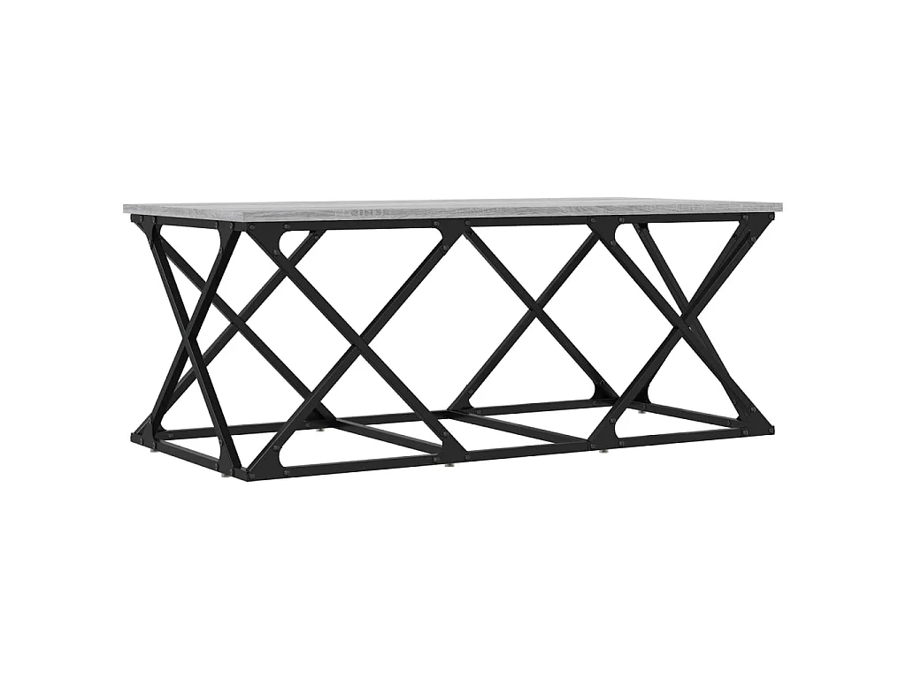 Table basse sonoma gris 100x49x40 cm bois d'ingénierie