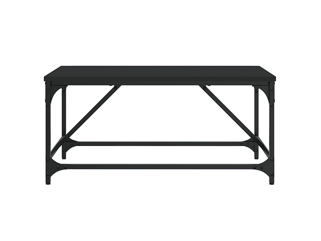 Mesa de centro dourada preta 75x50x35 cm madeira projetada