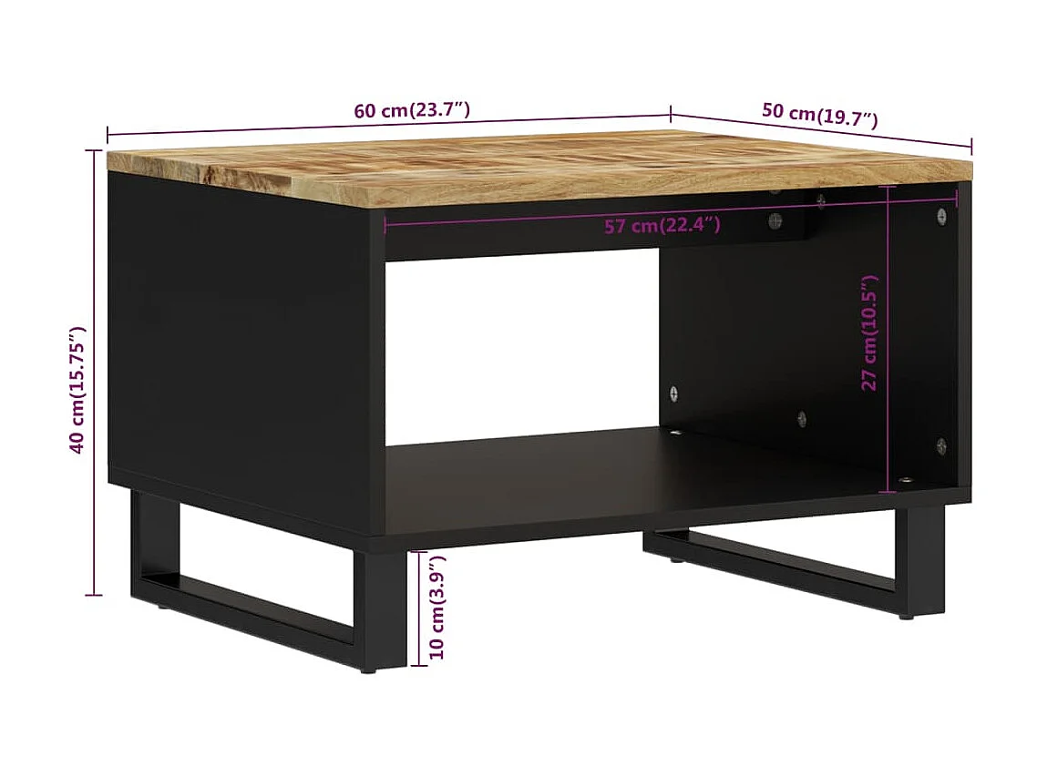 Table basse 60x50x40 cm bois de manguier massif