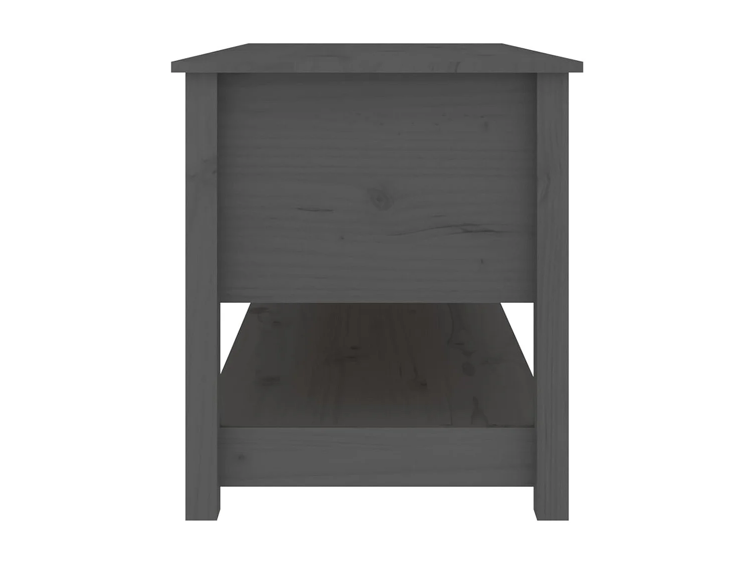 Mesa de centro dourada Cinza 102x49x55 cm Madeira maciça de pinho