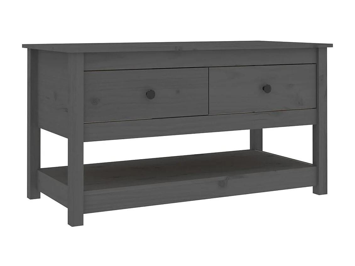 Table basse Gris 102x49x55 cm Bois massif de pin