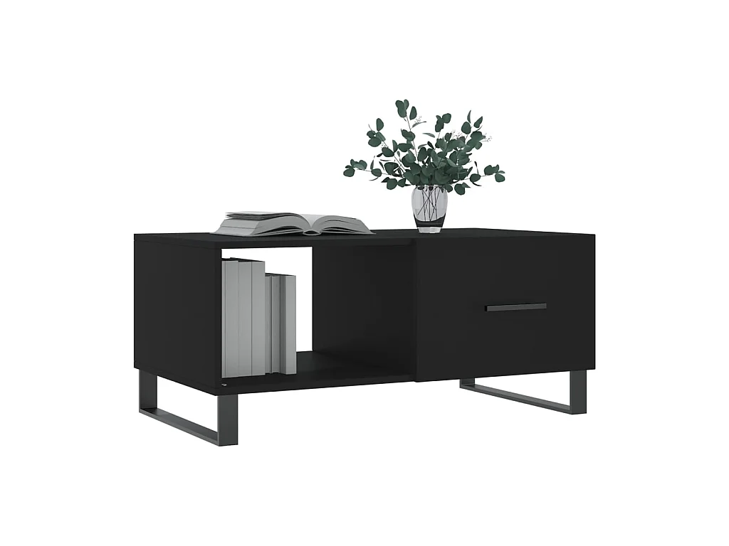 Table basse noir 90x50x40 cm bois d'ingénierie