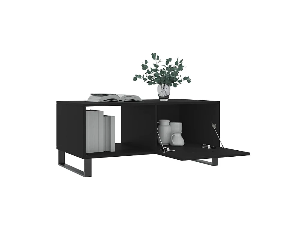 Table basse noir 90x50x40 cm bois d'ingénierie