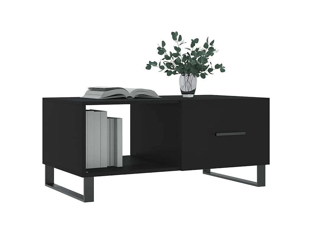 Table basse noir 90x50x40 cm bois d'ingénierie