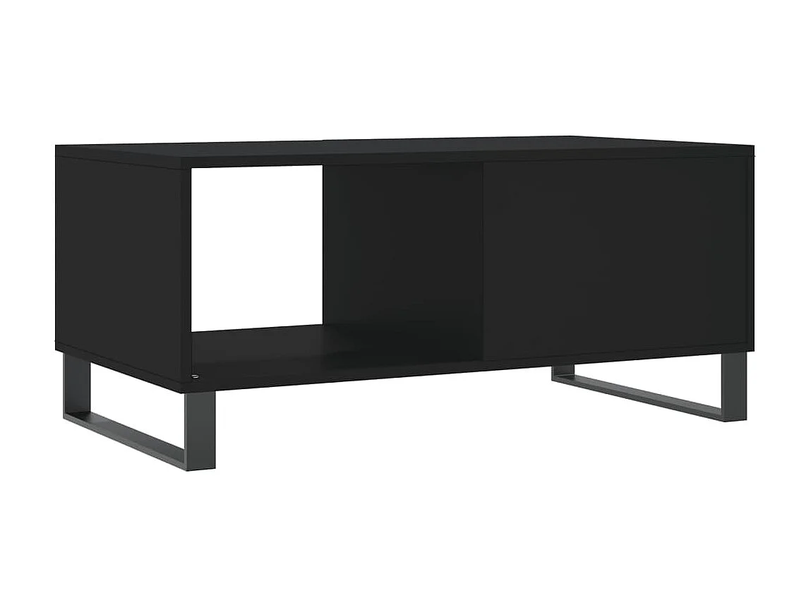 Table basse noir 90x50x40 cm bois d'ingénierie
