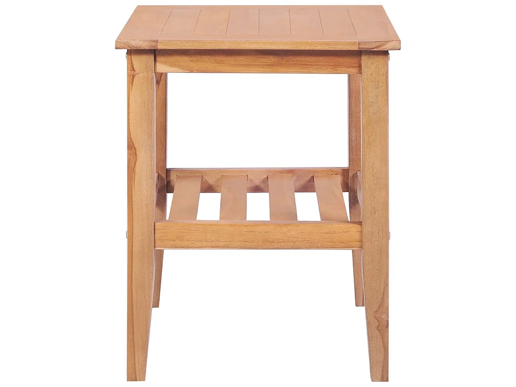 Mesa de centro dorada 40x40x50 cm cuadrada de teca maciza