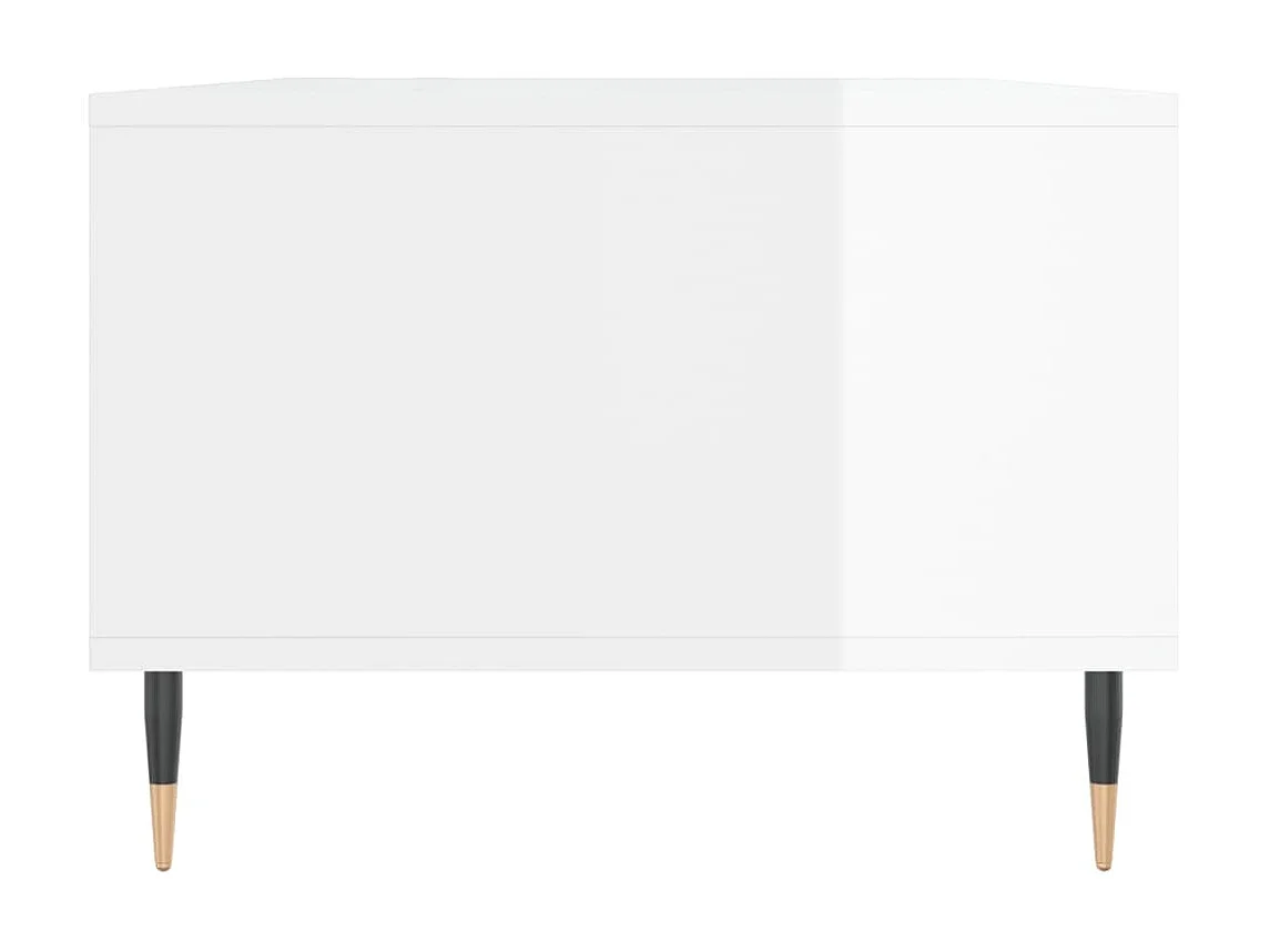 Tavolino Gold Bianco lucido 90x50x36,5 cm MDF