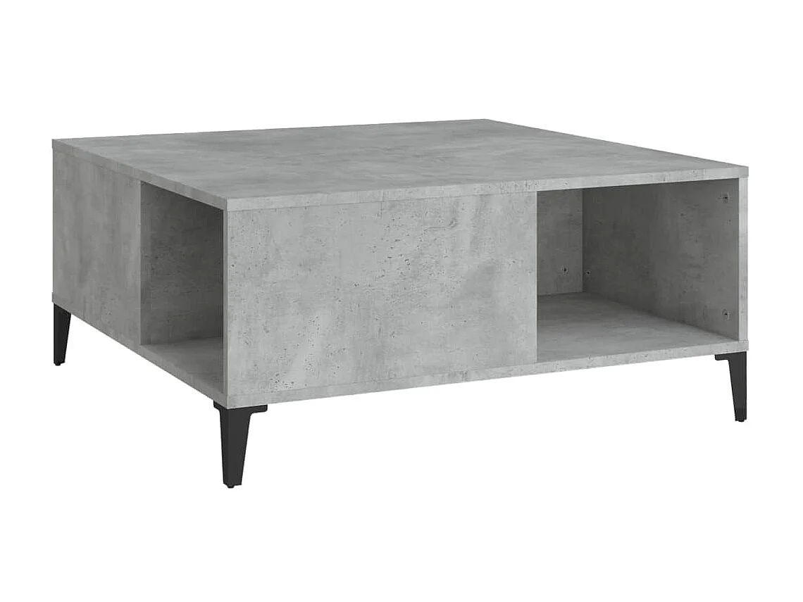 Table basse gris béton 80x80x36,5 cm bois d'ingénierie