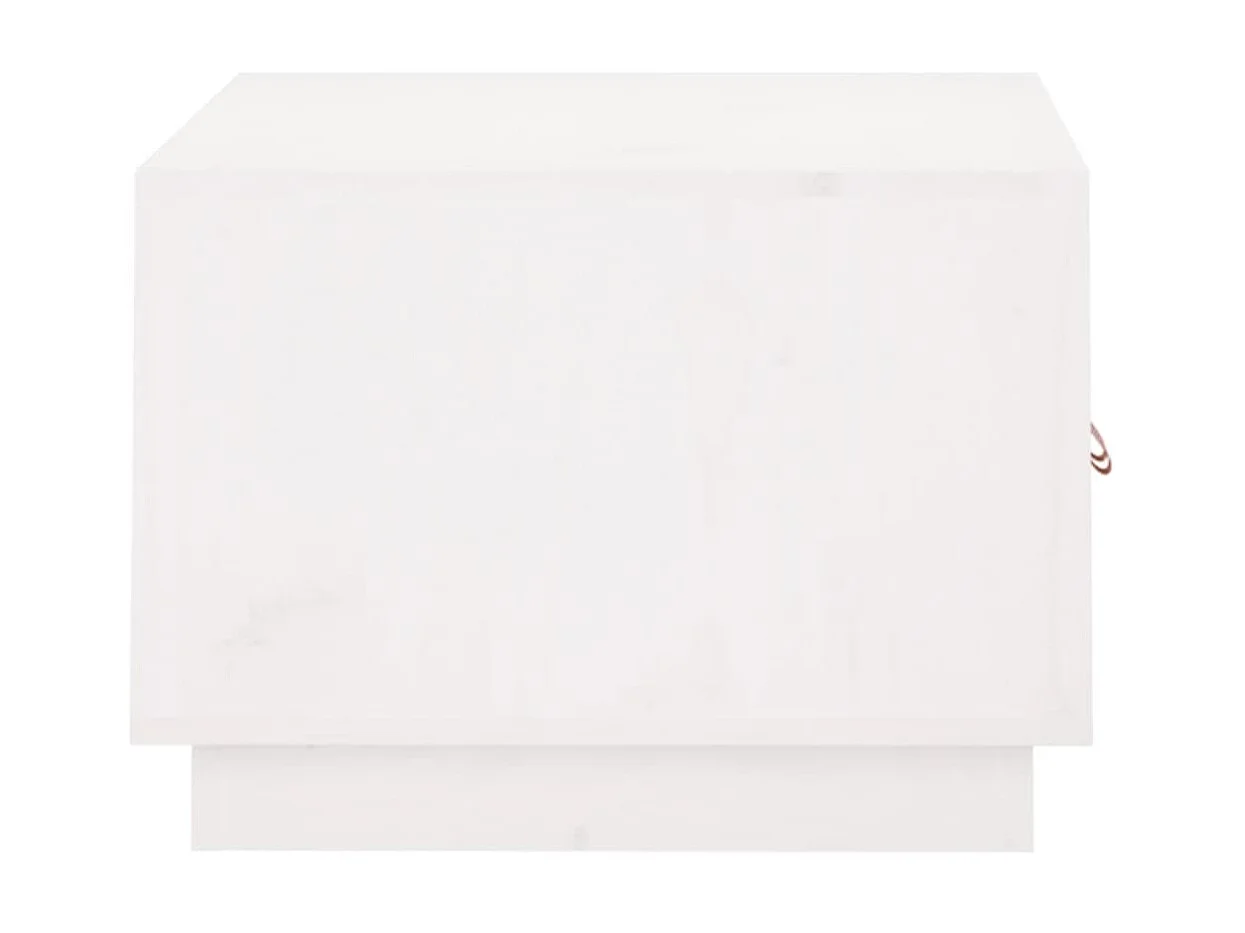 Tavolino Gold Bianco 80x50x35 cm Legno di pino massiccio